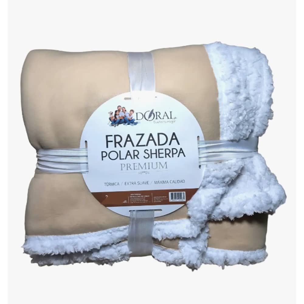 Frazada Polar Sherpa Premium 2 Plazas Beige image number 2.0