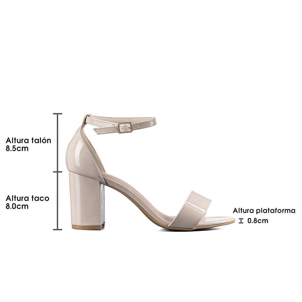 Sandalia Casual Taco Alto Beige Mujer Weide Gh80 image number 4.0