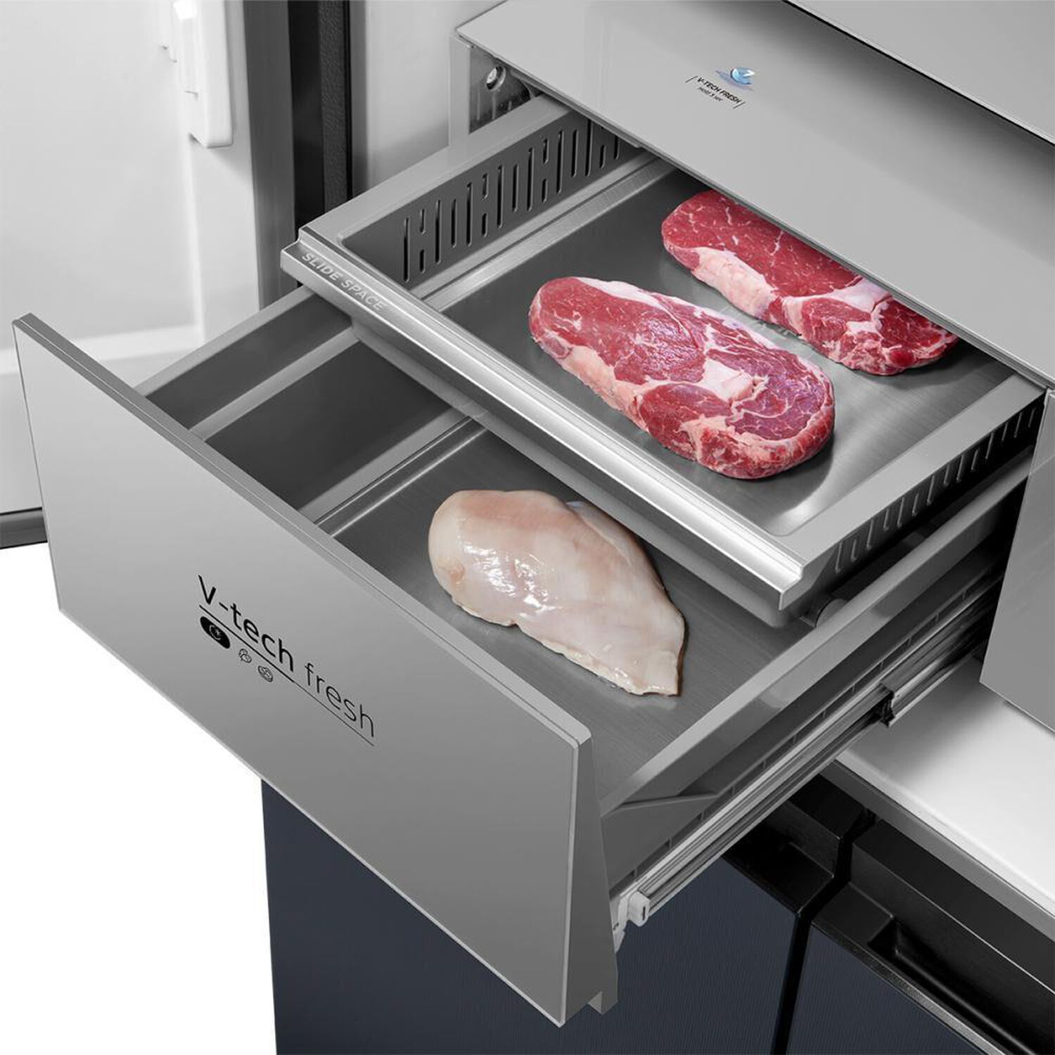 Refrigerador PERFECT FIT Side by Side Midea MDRMD706BIE70 / No Frost / 527 Litros / D image number 7.0