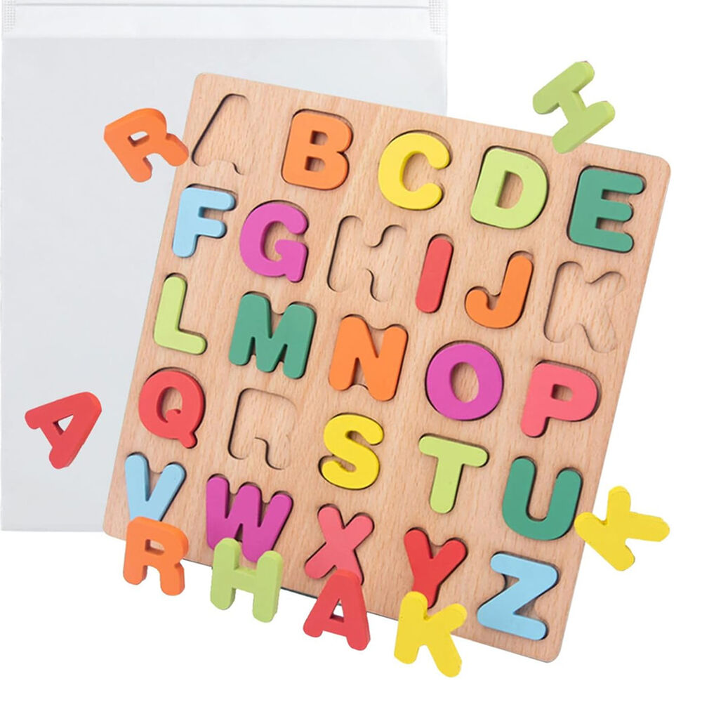Puzzle Encaje De Madera Letras Abecedario Numeros Didactico image number 3.0