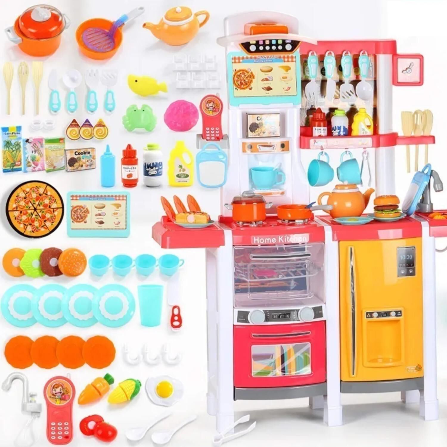 Juguete Set Cocina 65 Piezas Luz Sonido Rosado Infantil 100cm image number 2.0