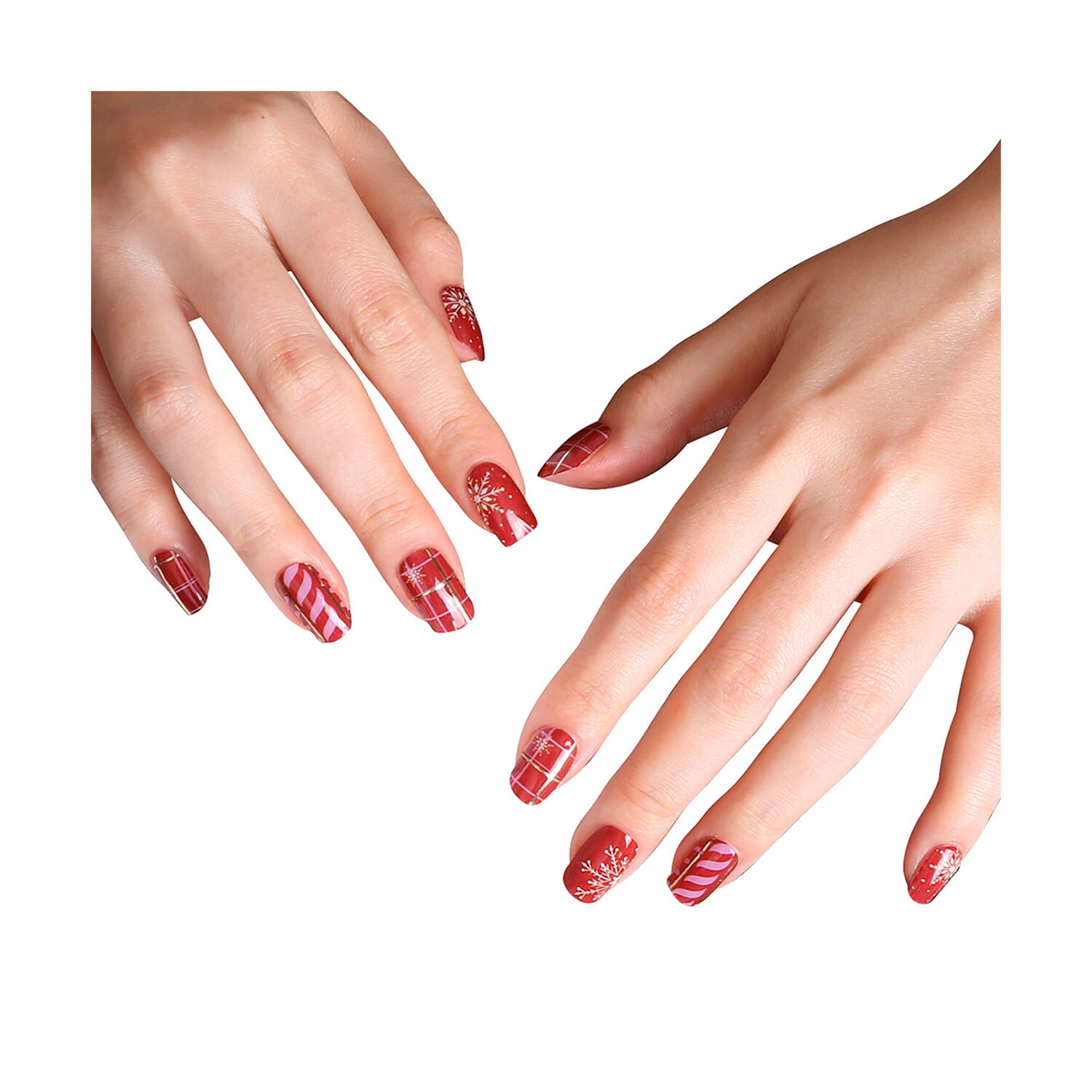 U&ntilde;as Sticker Efecto Gel Tiolla Red Snow Knit image number 0.0
