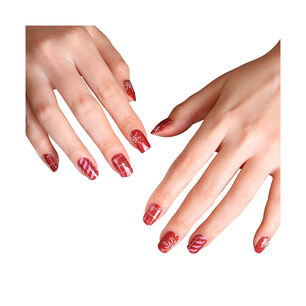 U&ntilde;as Sticker Efecto Gel Tiolla Red Snow Knit