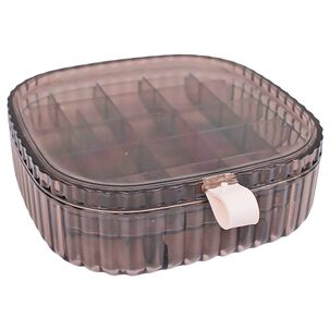 Caja Organizadora De Joyas De Plástico Transparente De 2 Capas