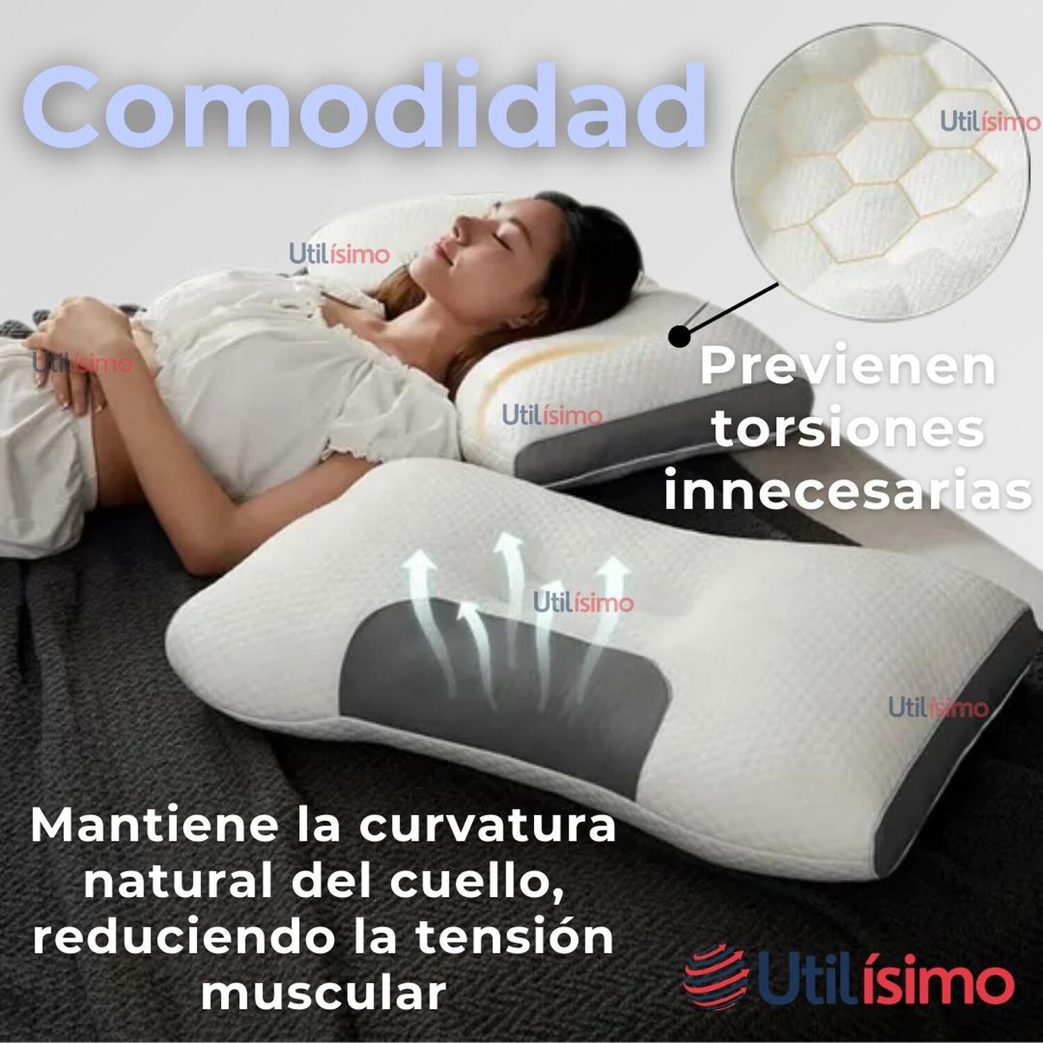 Almohada Ortop&eacute;dica Ergon&oacute;micas Para Cuello Y Cervical image number 3.0