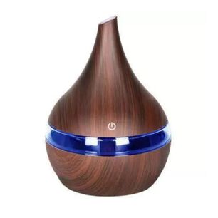 Humidificador Difusor Luz Led Color Marron Oscuro