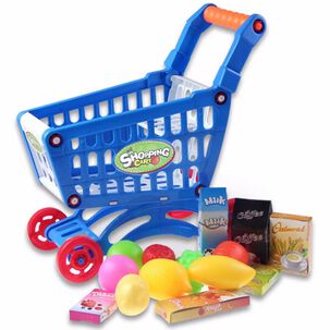 Juguete Set Carrito De Compras Con Accesorios 56 Piezas Azul
