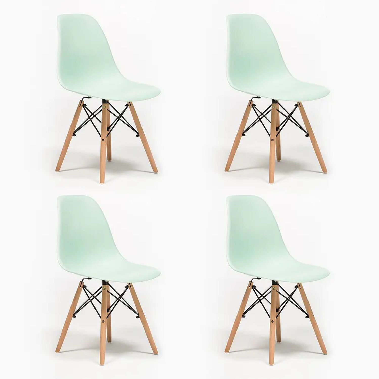 Juego De Comedor Mesa Eames Blanca 100cms + 4 Sillas Eames Menta image number 3.0