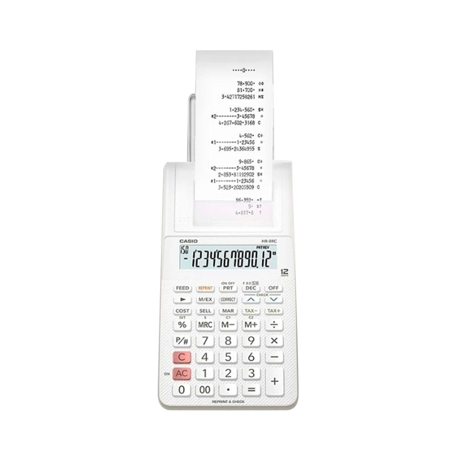 Calculadora Rollo Casio Color Blanco Hr-8rc-we image number 0.0