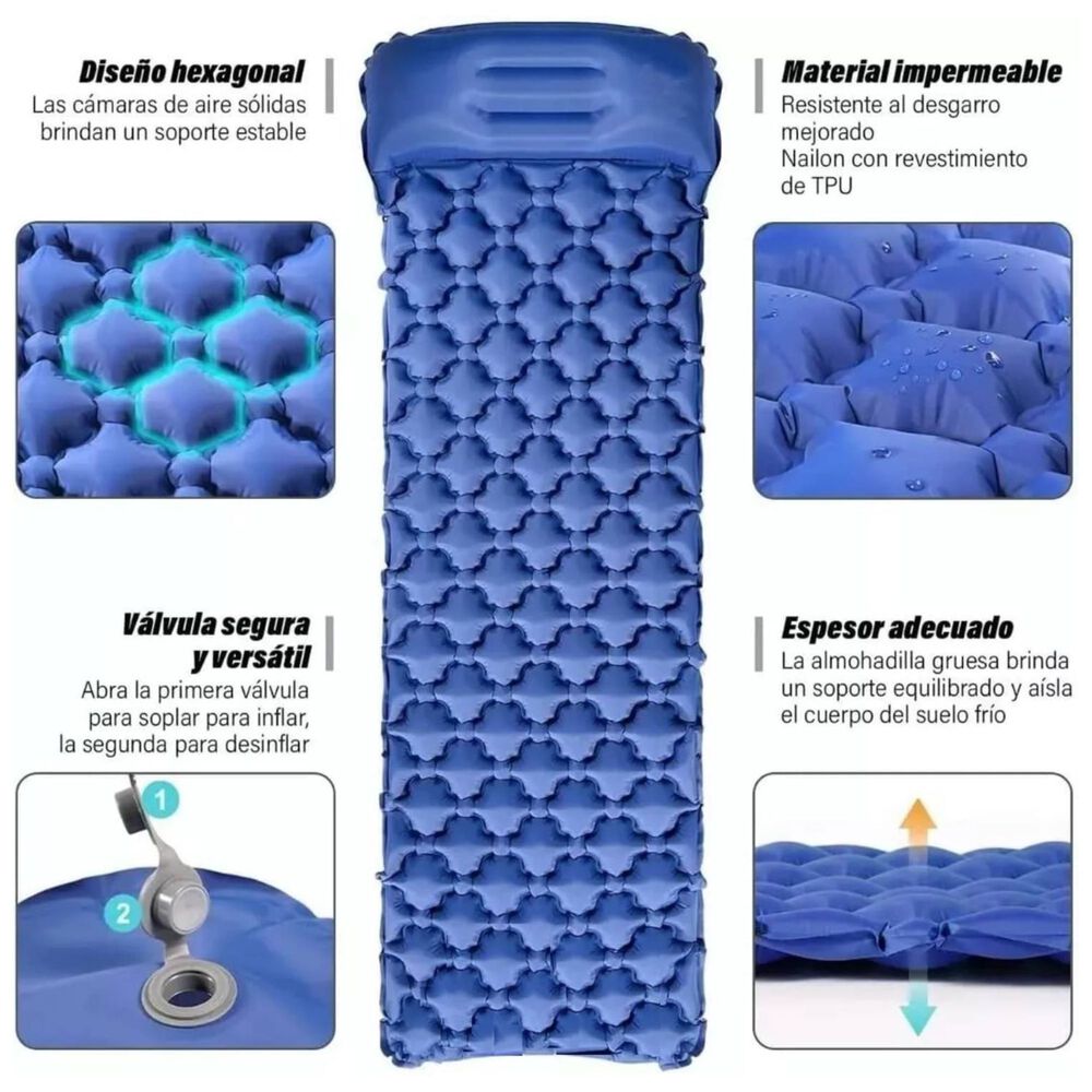 Colchon Inflable Plegable Para Camping Outdoor image number 2.0