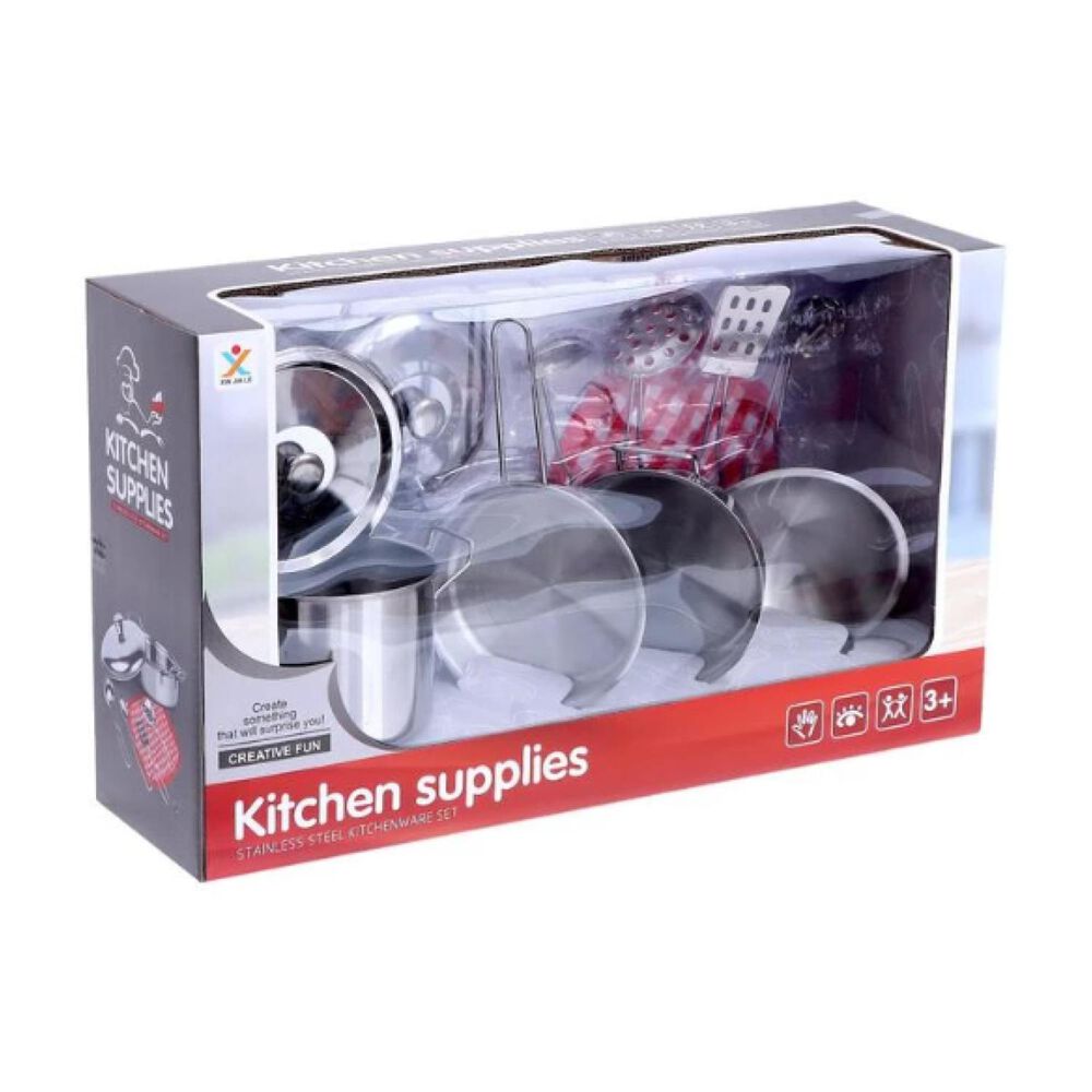 Juguete Set De Vajilla 14 Piezas De Acero Infantil image number 2.0