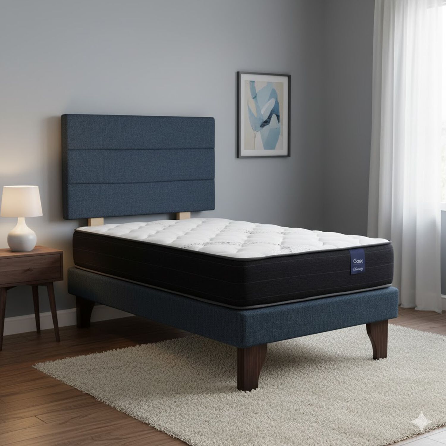 Cama Europea 1 Plaza 190 Respaldo Atacama image number 0.0