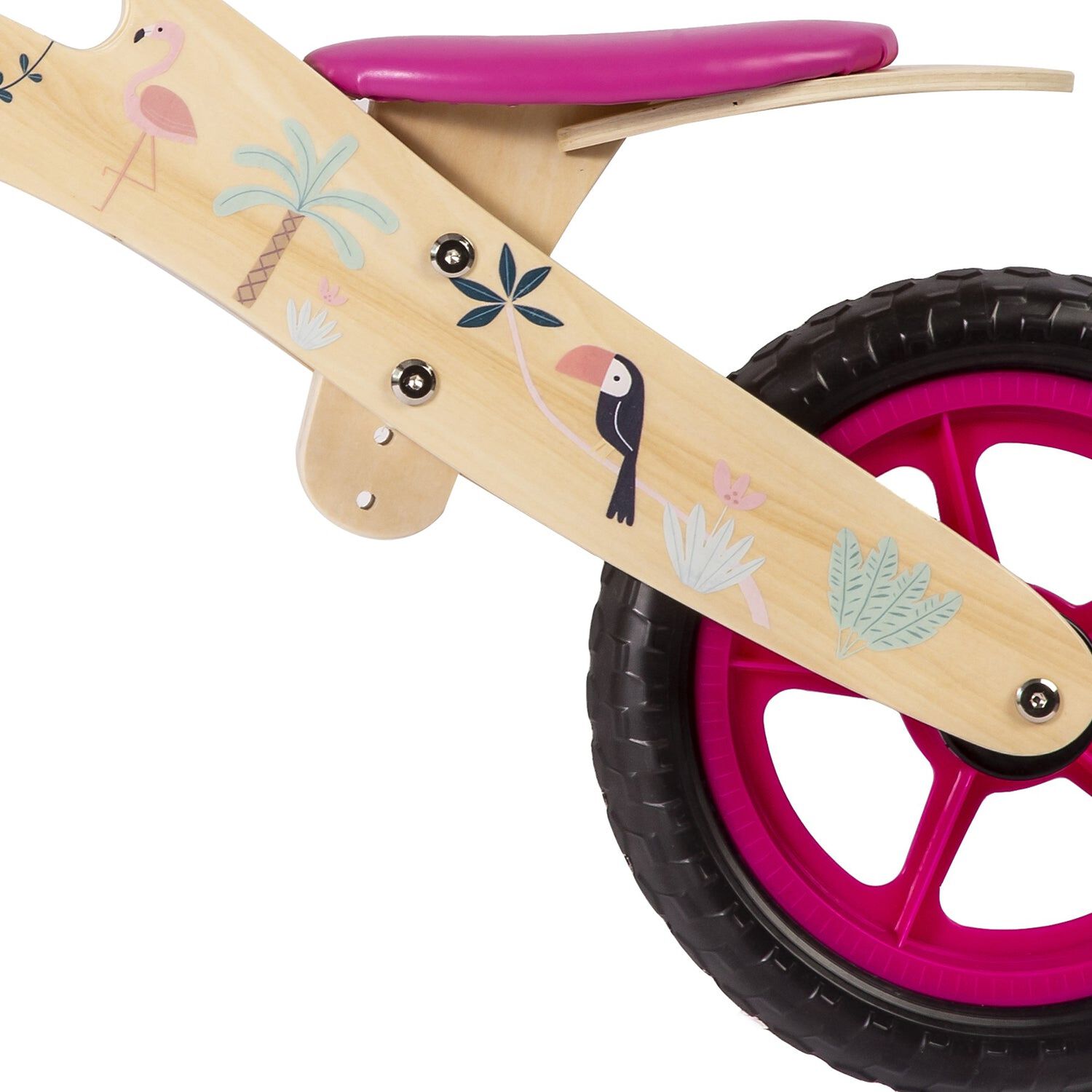 Bicicleta De Equilibrio Aprendizaje Madera Flamenco Rosa image number 5.0