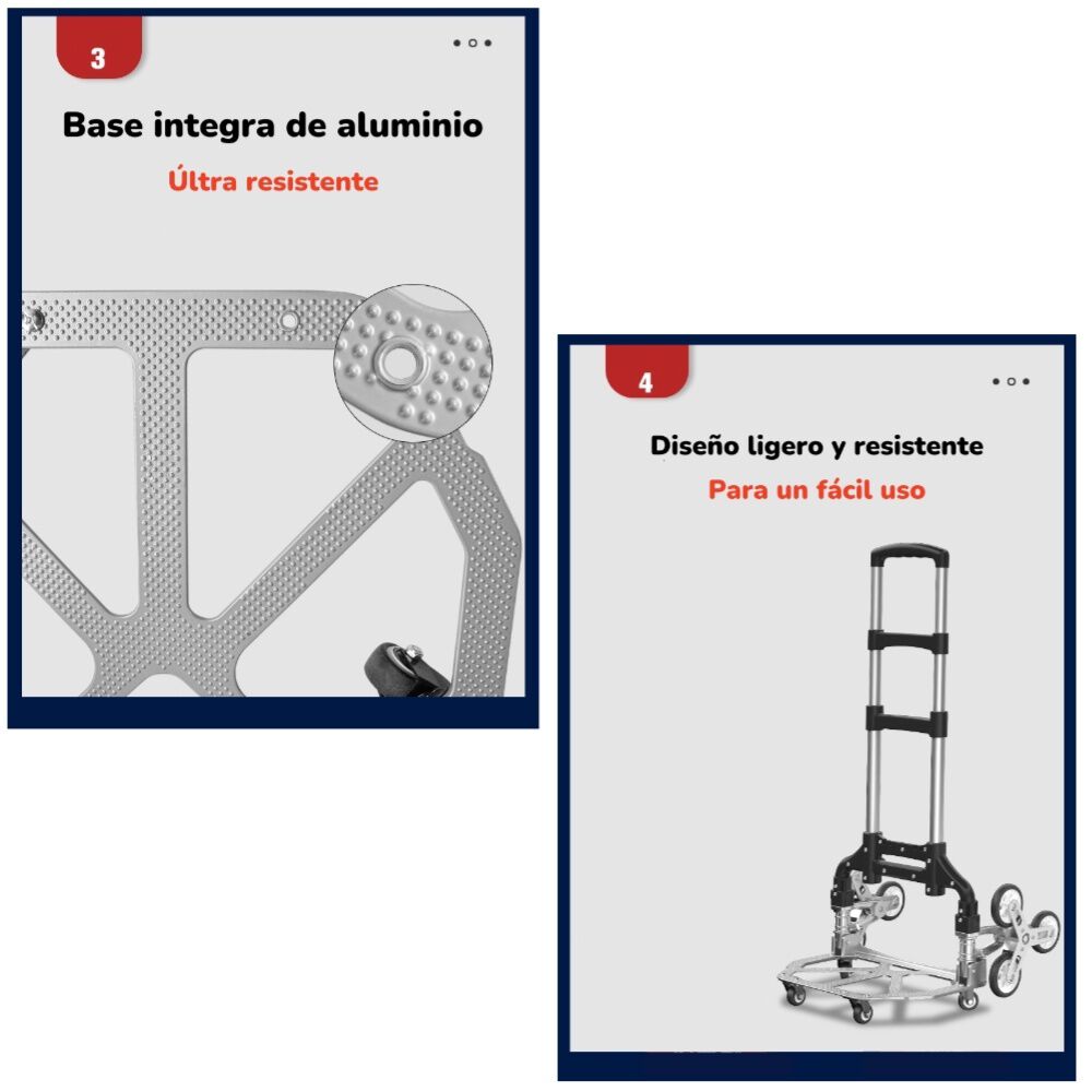 Carro De Carga Plegable Con Ruedas Trepadoras Lubabycas image number 1.0