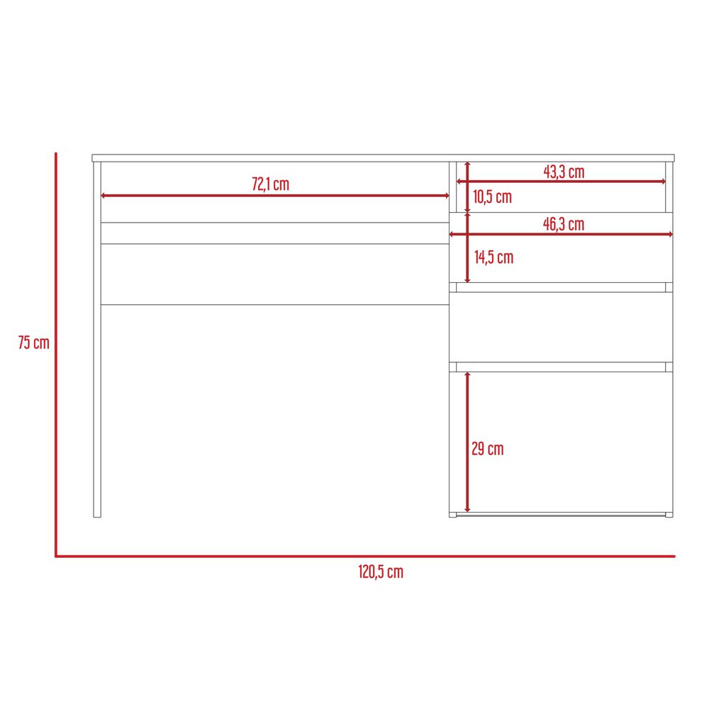 Escritorio 3 Cajones Fm-023o Caf&eacute; Oscuro image number 7.0