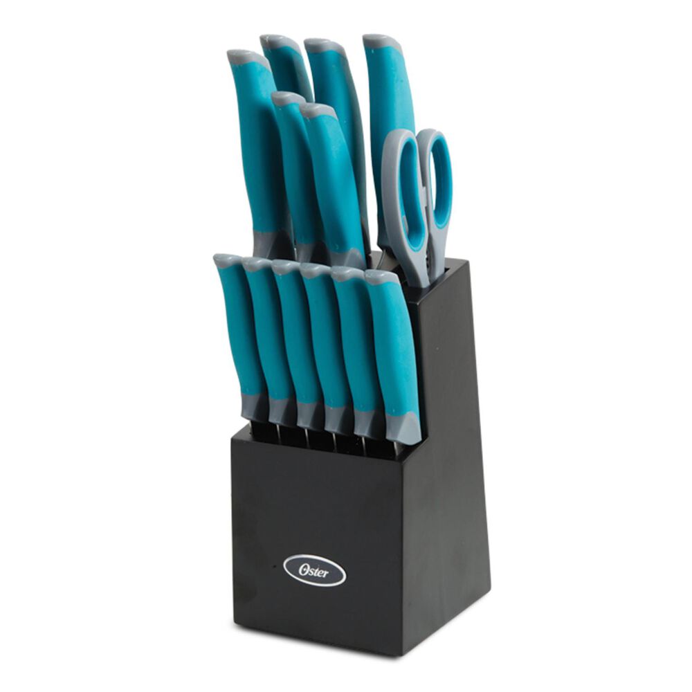 Set Cuchillos Acero Inoxidable Lindbergh 14 Pcs Mango Azul Y Taco De Madera Negro image number 6.0