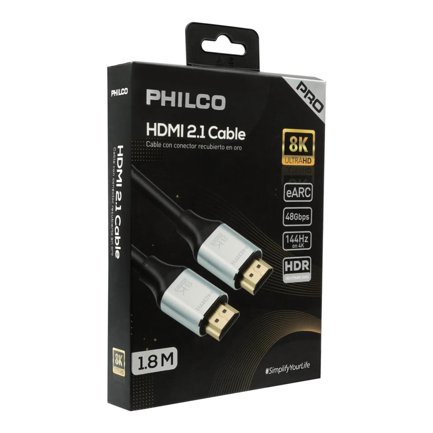 Cable Hdmi 2.1 8k 1800cm Blindado Negro image number 3.0
