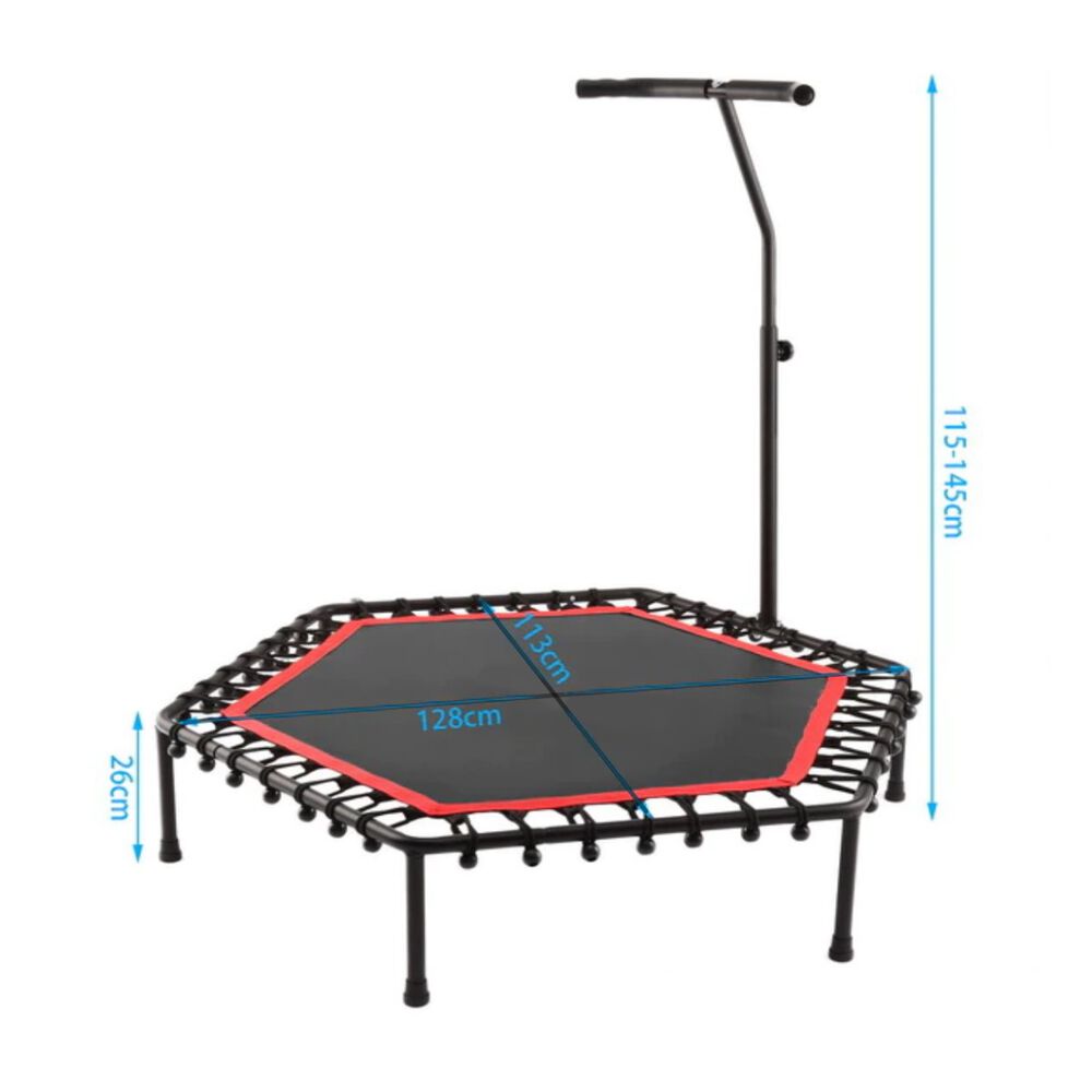 Trampolin Fitness Hexagonal Con Mango Soporte 115cm Rojo image number 2.0