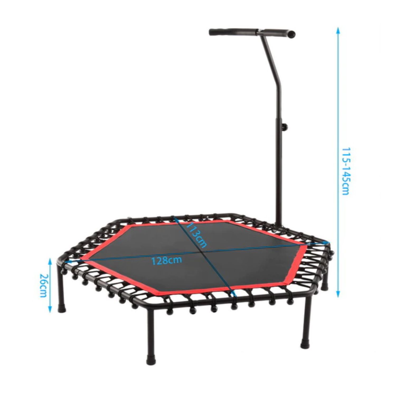 Trampolin Fitness Hexagonal Con Mango Soporte 115cm Rojo image number 2.0