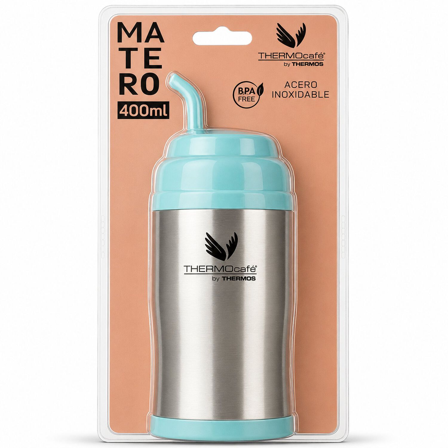 Vaso T&eacute;rmico Mug Para Mate De Acero Inoxidable Aqua 400ml+bombilla image number 0.0