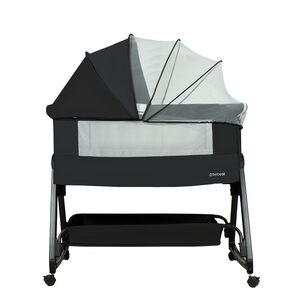Cuna Colecho Balancin Cloud Colch&oacute;n Mosquitero Canasto Negro