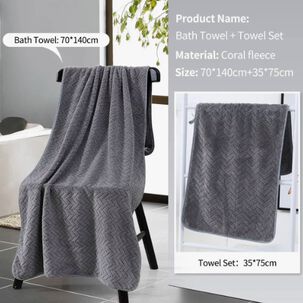 Juego De 2 Toallas De Ba&ntilde;o Altamente Absorbentes