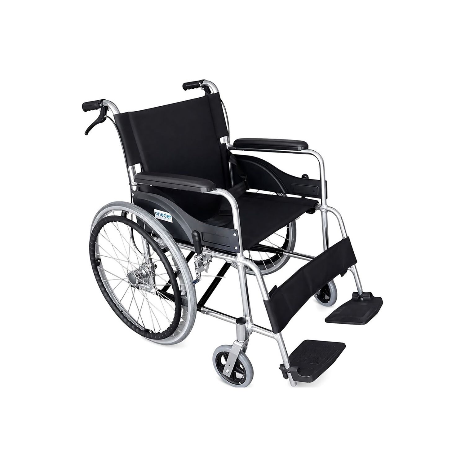 Silla De Ruedas Plegable Con Doble Freno Aluminio Liviana Oneder image number 0.0
