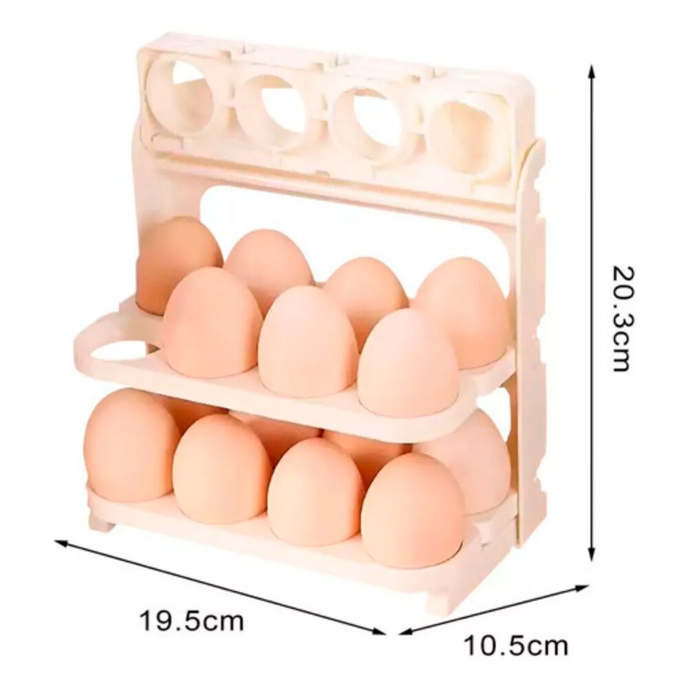 Estante Organizador Almacenamiento De Huevos Plegable De 3 Niveles image number 4.0