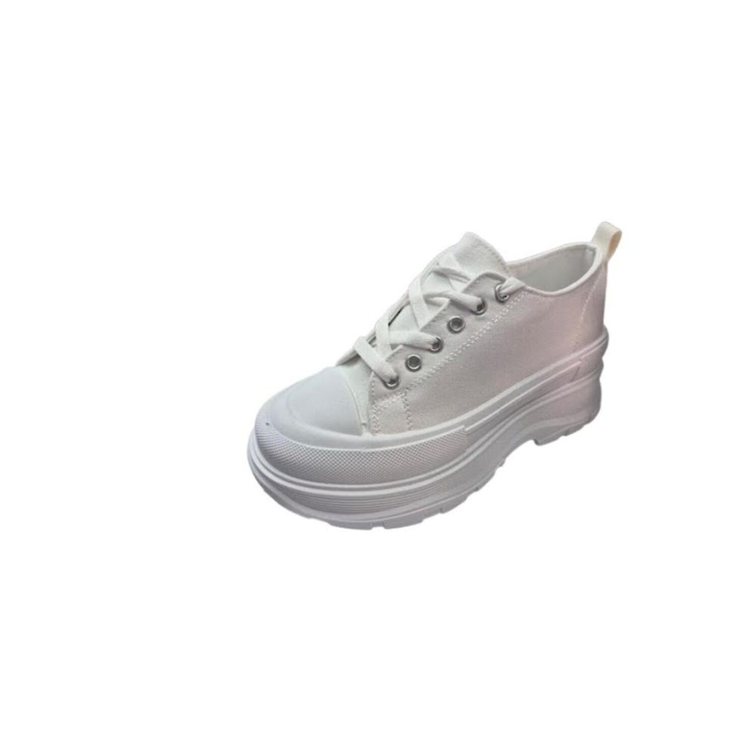 Zapatilla Lona Con Ca&ntilde;a Blanco Juvenil image number 0.0