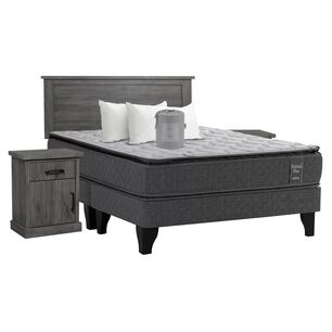 Cama Europea Celta Astral / 2 Plazas / Base Dividida + Set De Maderas + Almohadas + Juego De S&aacute;banas