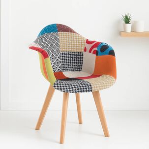 Butaca Sitial Patchwork Acolchado Wood - Naranjo Butaca Sitial Patchwork Acolchado Wood - Naranjo