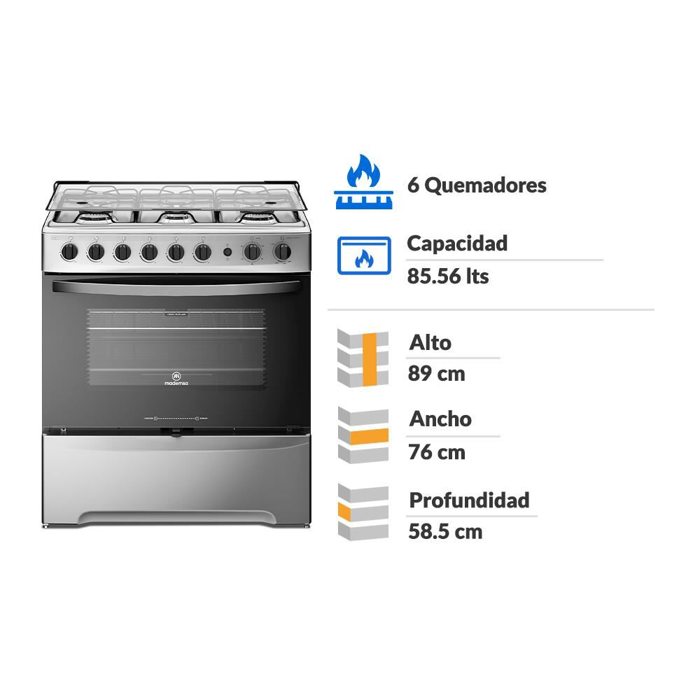 Cocina A Gas Mademsa M 840 T / 6 Quemadores image number 1.0