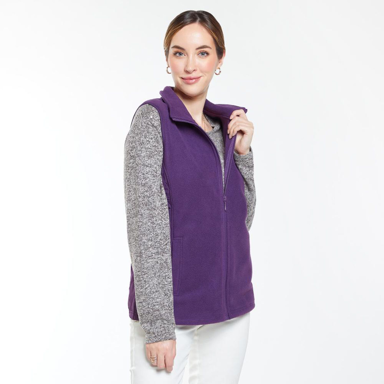 Poler&oacute;n Polar Regular Sin Mangas Cuello Alto Mujer Lesage image number 2.0