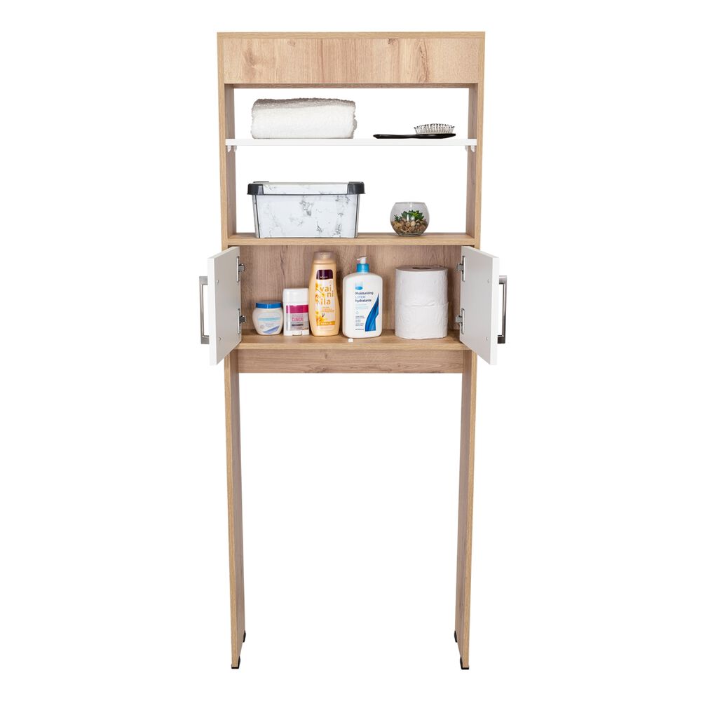 Estante Wc 2 Puertas 3 Repisa Fm-008c Caf&eacute; Claro Y Blanco image number 3.0