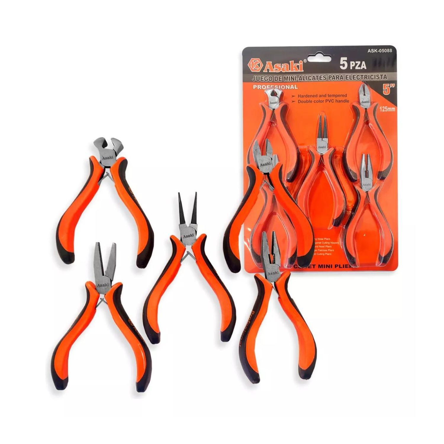 Set 5 Mini Alicates Multifuncion Corte Presion Ferreteria image number 1.0