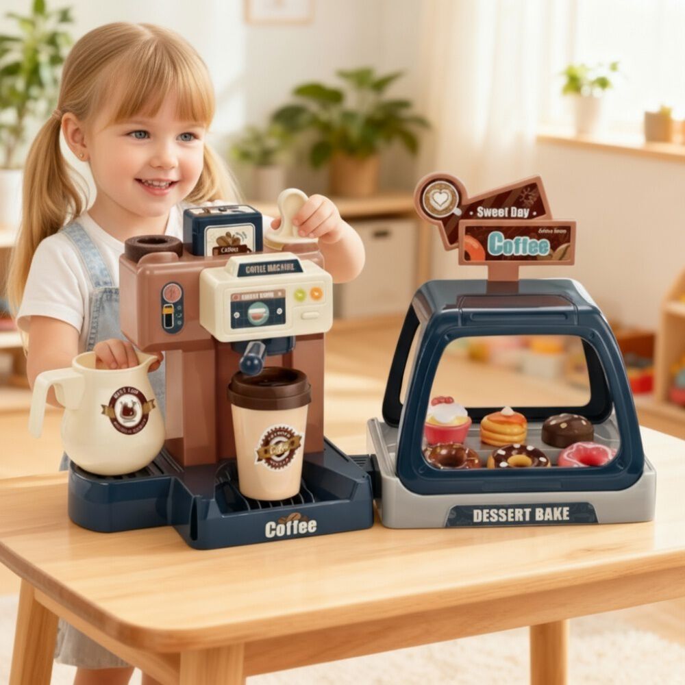 Juguete Cafeter&iacute;a 3 En 1 Registradora Cafetera Y Pasteles image number 0.0