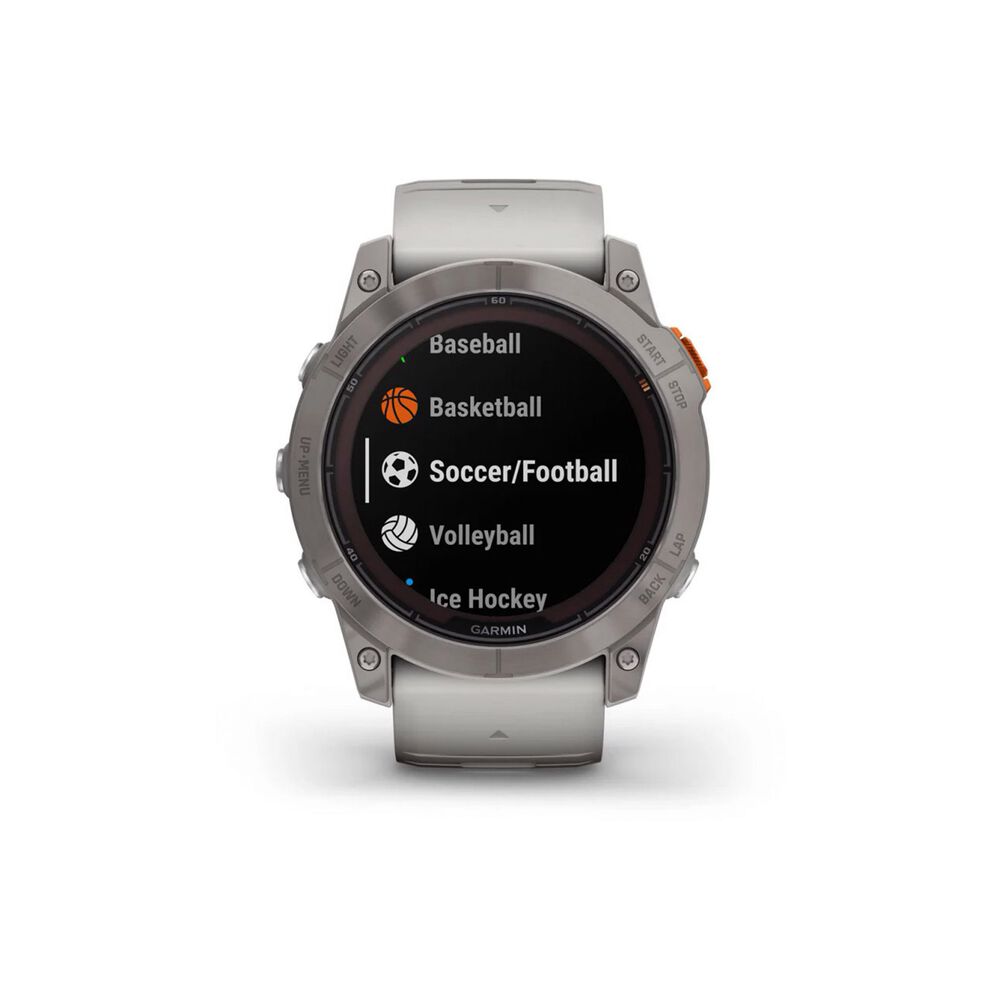 Smartwatch Fenix 7x Pro Sapph Solar Ti W/gray/orange Band image number 4.0