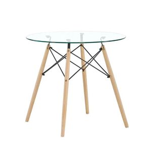 Mesa Eames De Vidrio Templado 80 Cm Diámetro Artihogar