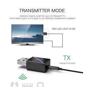 Transmisor Adaptador Audio Bluetooth 3.5mm Auxiliar Smart Tv