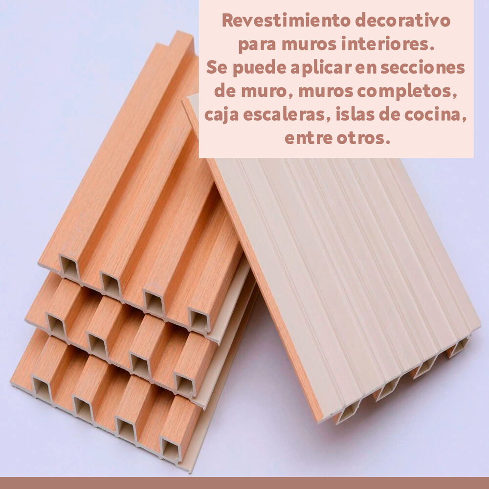Pack De 16 Revestimientos Siding Wpc Interior Color Madera image number 1.0
