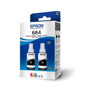 Pack 2 Botellas de Tinta Negra Epson T664