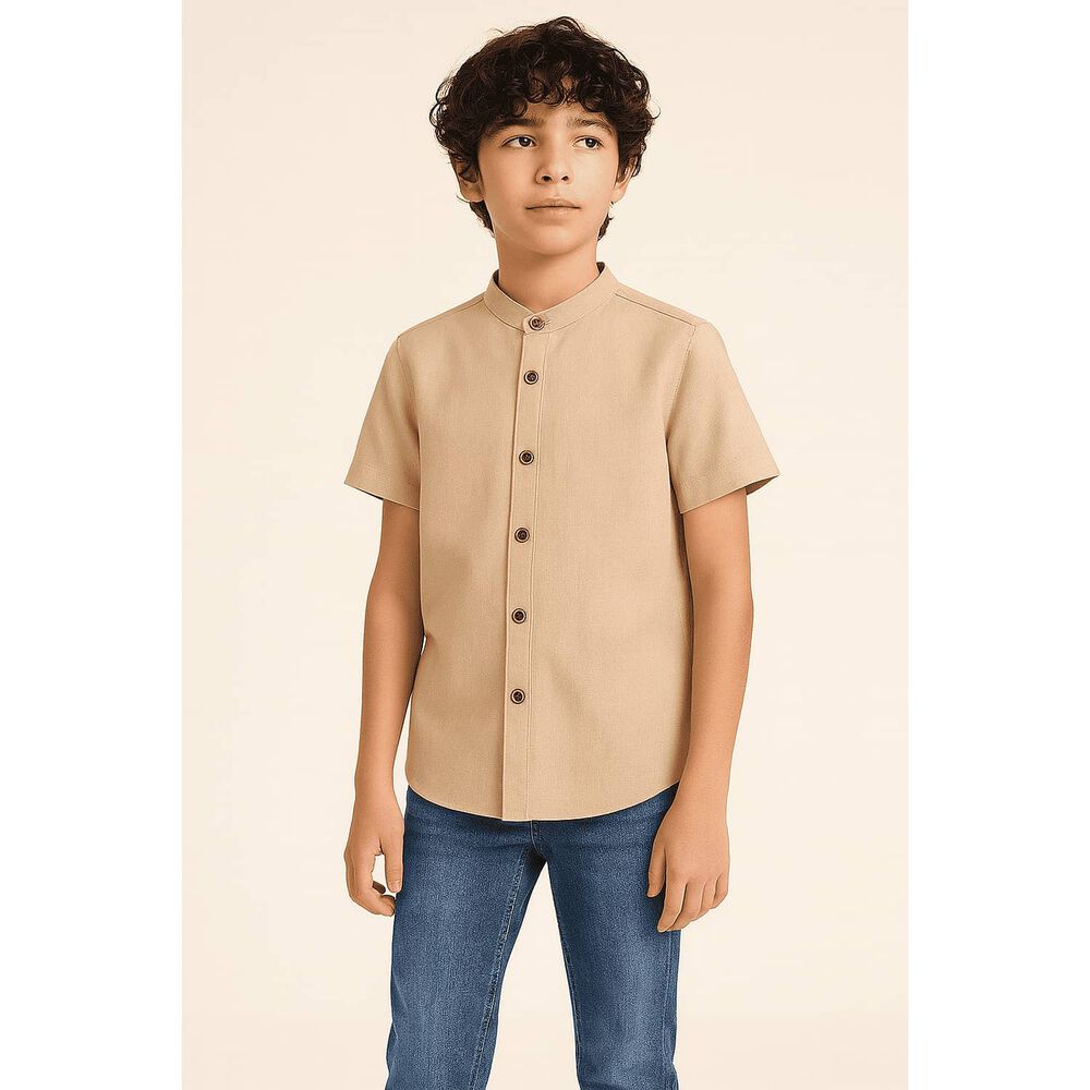 Camisa Ni&ntilde;o Lino Manga Corta Fresca Y Elegante image number 2.0