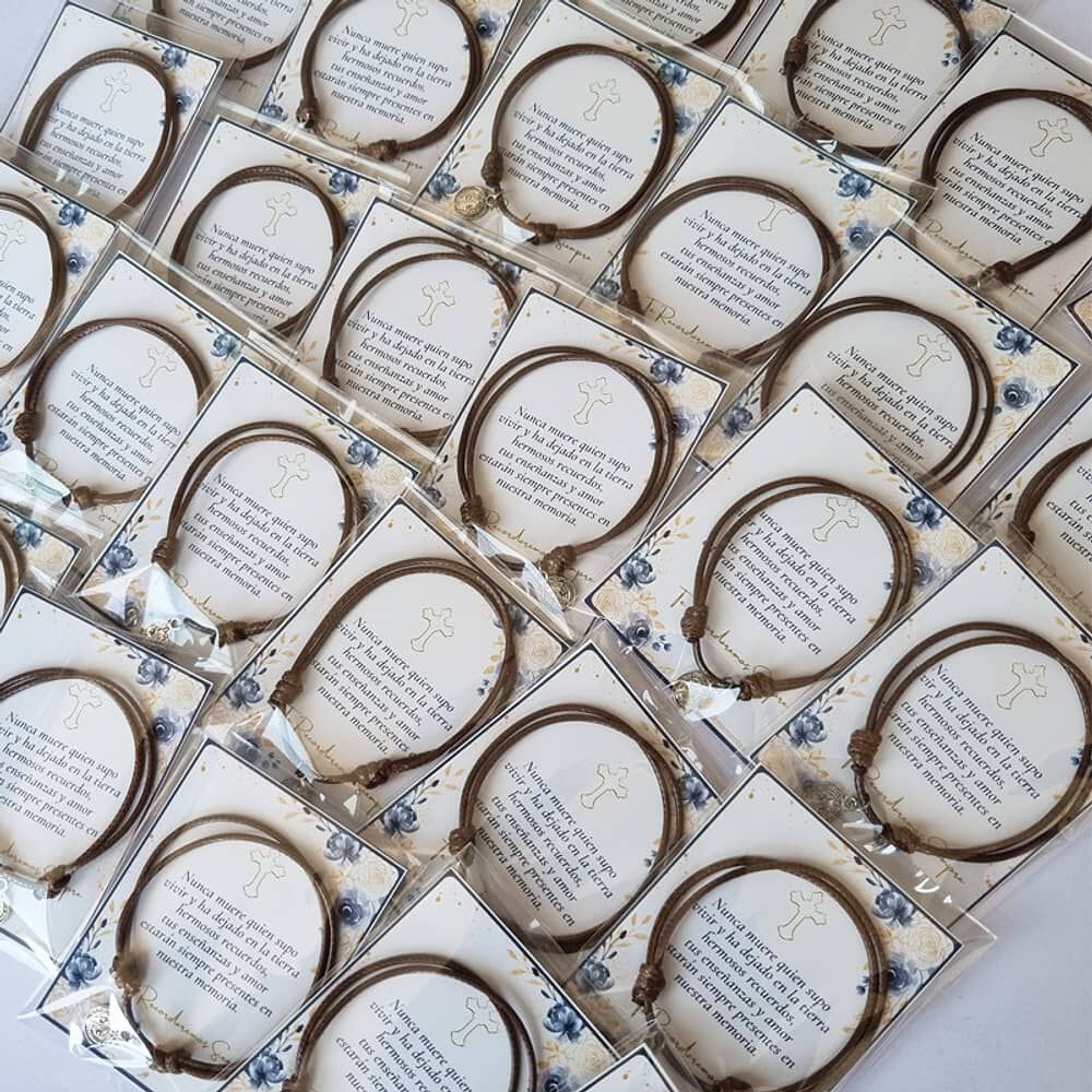 Recuerdos Encintados Fallecimiento Condolencias 12 Pulseras image number 1.0