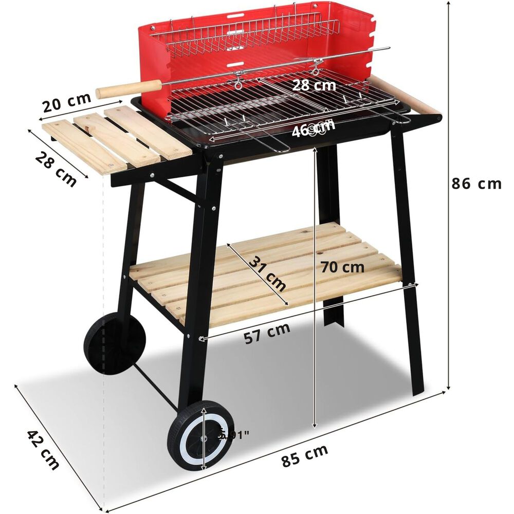 Parrilla De Asado Con Ruedas Y Bandeja image number 3.0