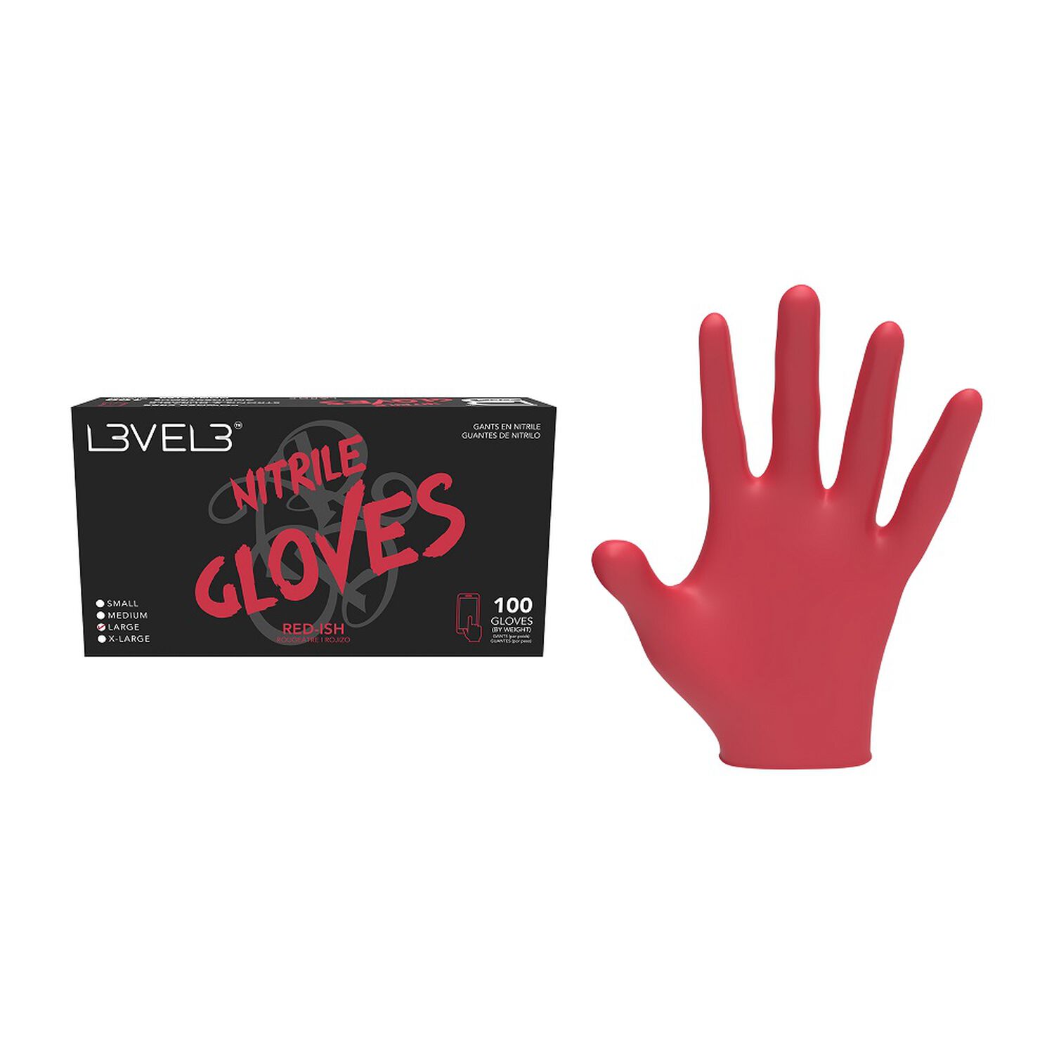 Guantes De Nitrilo Color Rojo Talla M image number 1.0