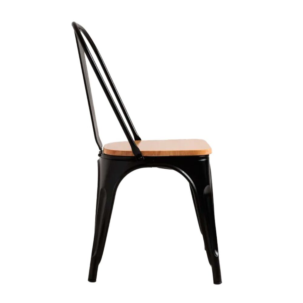 Pack 6 Sillas De Metal Tolix Asiento Madera image number 4.0