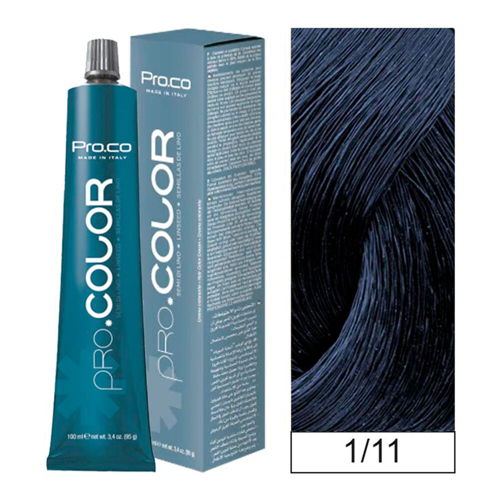 Pro.color - Tintura Permanente 1/11 Negro Azul 100ml + Oxidante image number 0.0