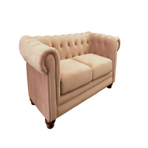 Sofa Florencia 2 Cuerpos Tela Velvet Beige