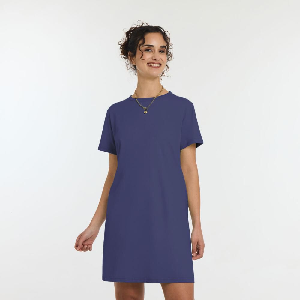 Vestido Midi Manga Corta Cuello Redondo Mujer Freedom image number 0.0