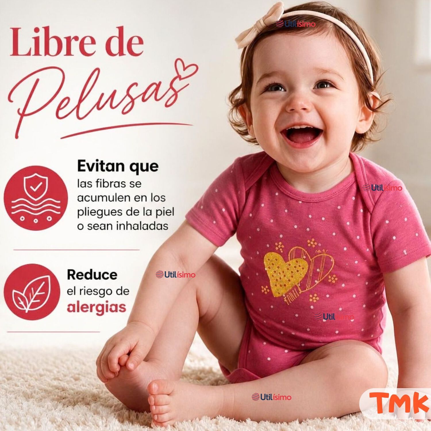 Pack 5 Bodys Manga Corta 100% Algod&oacute;n Tedmimak Ni&ntilde;a Lovely Bella image number 8.0